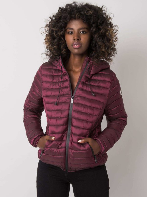 Ysaline Maroon Quilted Transition Jacket