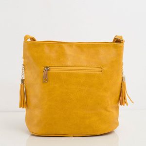 Dark yellow faux leather handbag