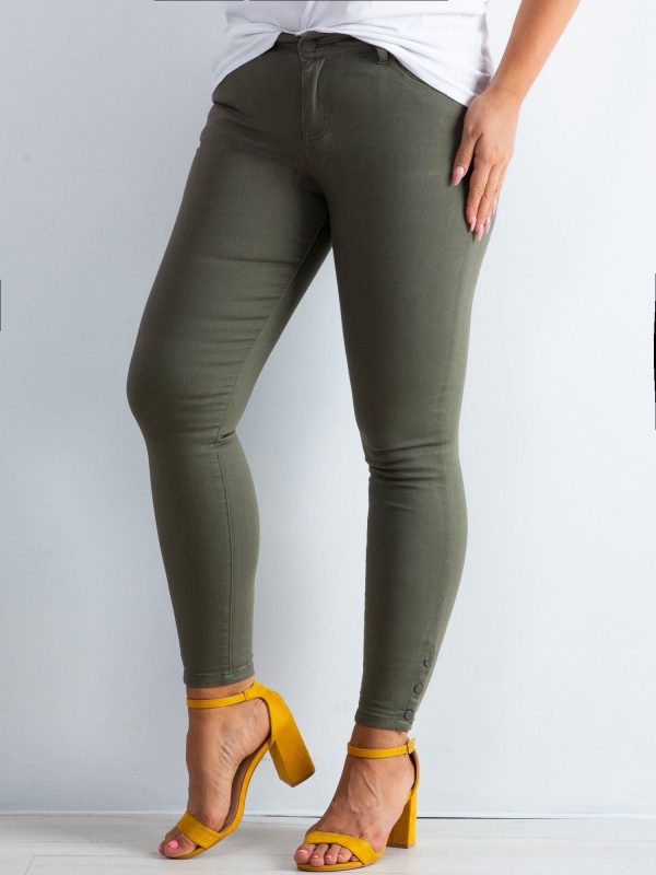 Khaki Plus Size Skinny Pants