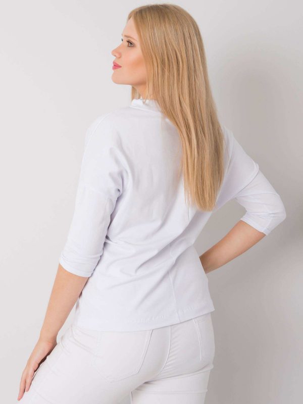 White Plus Size Cotton Blouse Sylla