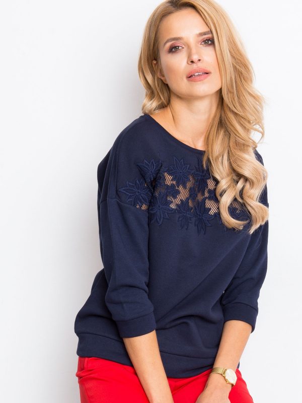 RUE PARIS Navy blue Manhattan sweatshirt