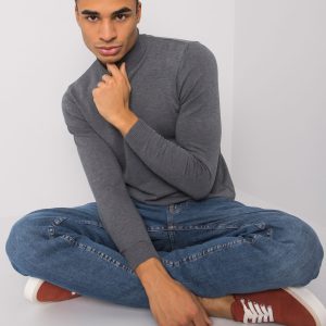 Dark grey melange sweater for men Daxton LIWALI