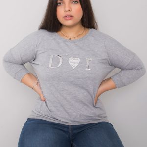 Gray melange blouse plus size Alice