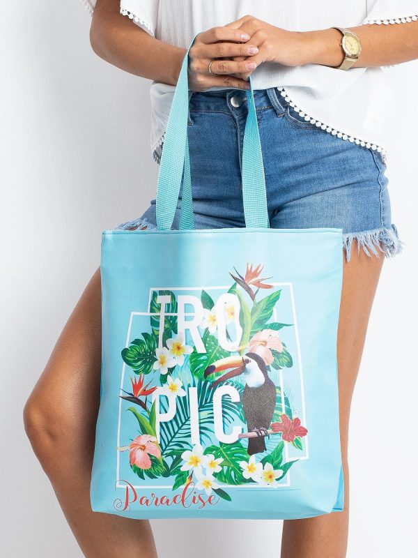 Blue Large Printed Bag