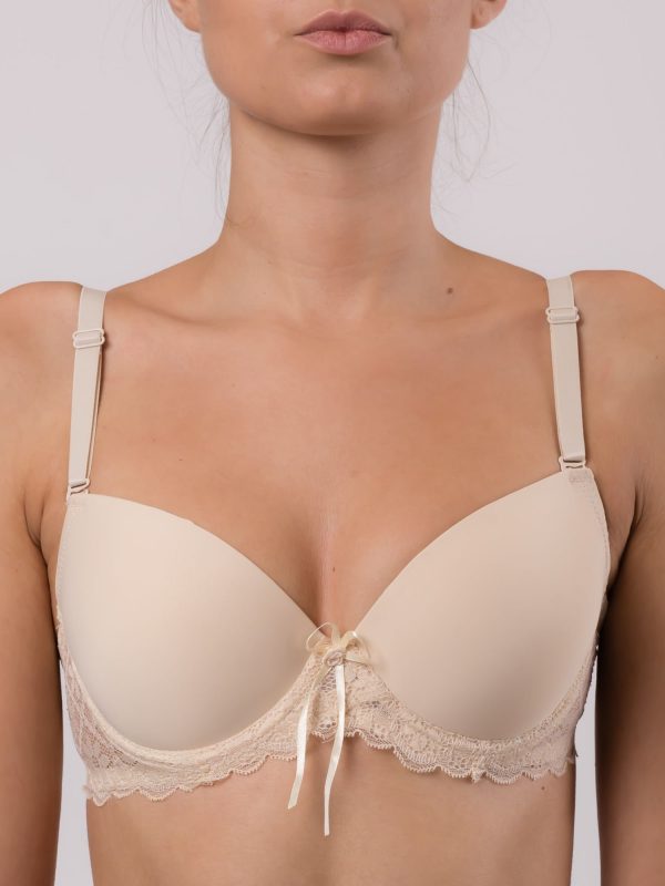 Beige bra with lace at the perimeter