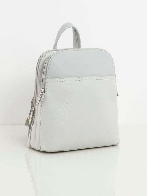 Light Gray Two-Compartment Women's Backpack