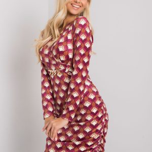 Dirty pink velour dress with Montilla patterns