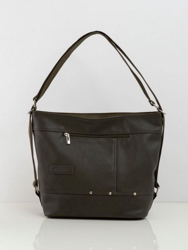 Khaki-green women's handbag