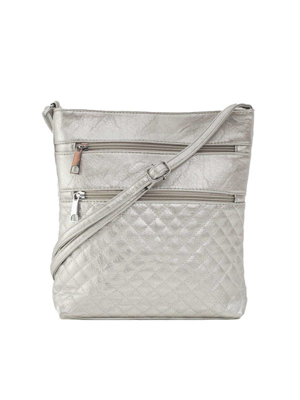 Silver Quilted Handbag