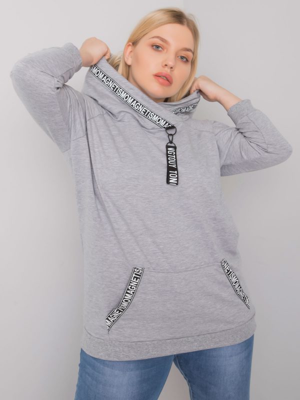 Grey melange plus size hoodie Jordynn