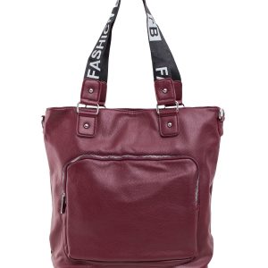 Burgundy large bag with pocket