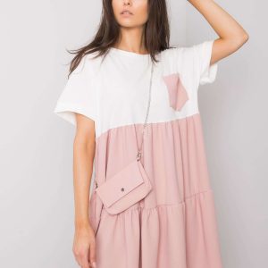 Ecru-pink patty oversized dress