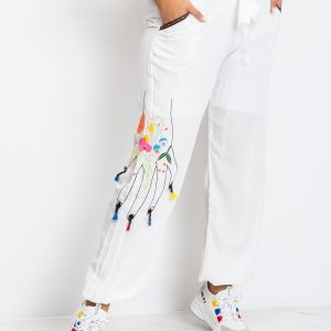 White Plus Size Flame Pants