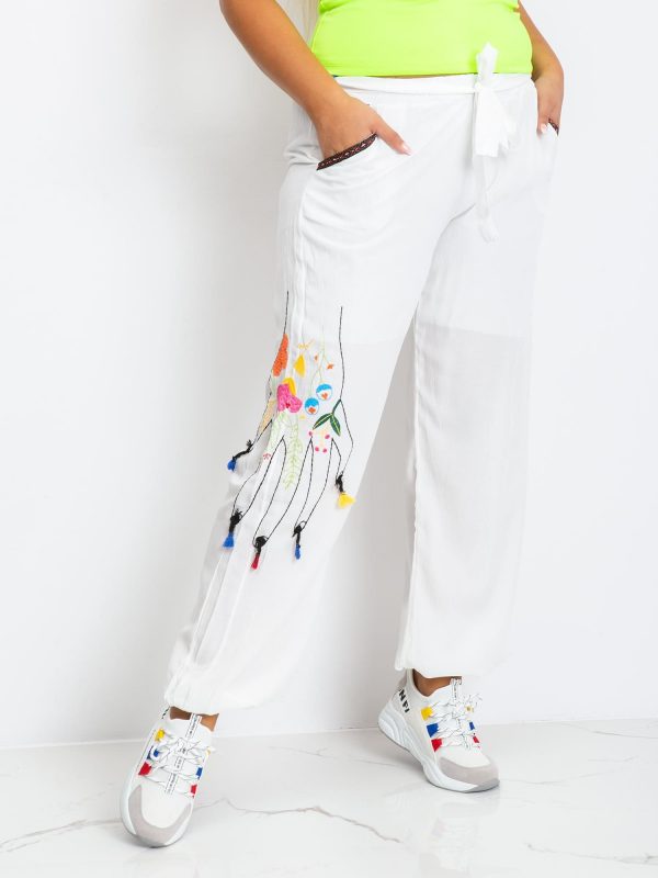 White Plus Size Flame Pants