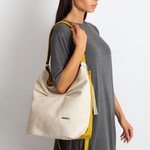 Beige and olive soft bag