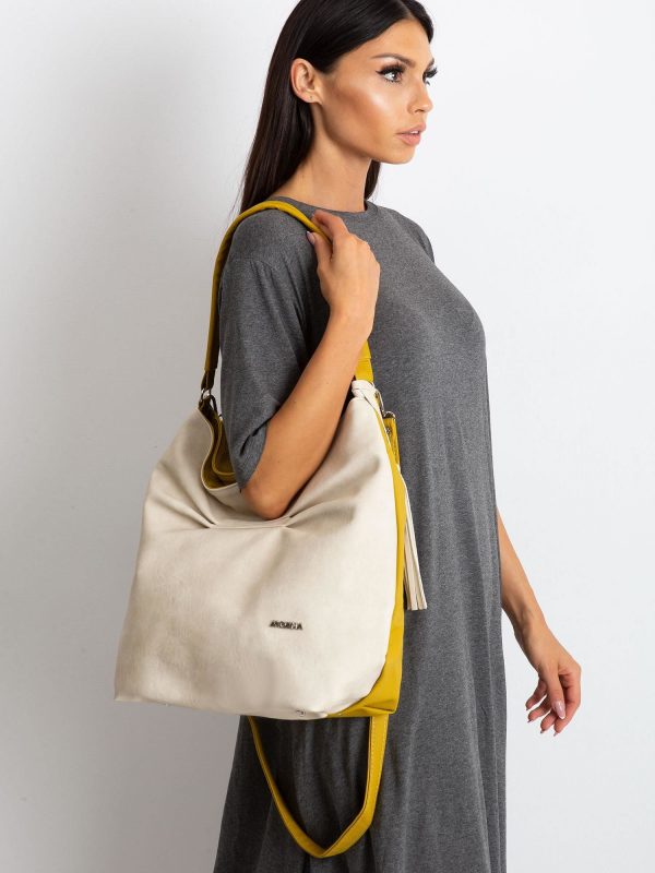 Beige and olive soft bag