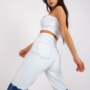 Blue high-waisted jeans for women Beate RUE PARIS