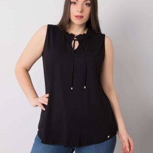 Black plus size blouse with viscose Nuka