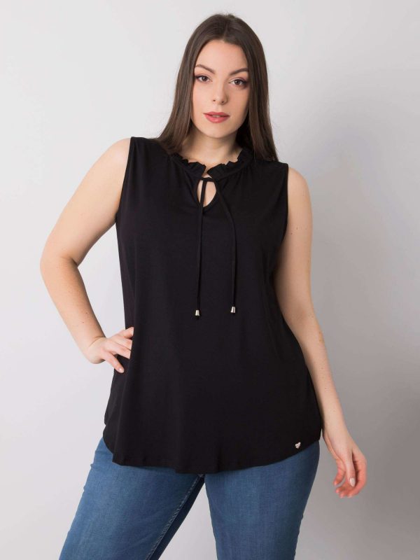 Black plus size blouse with viscose Nuka