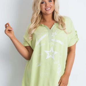 Light Green Plus Size Women's Blouse