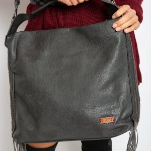 Dark Grey Tassel Bag