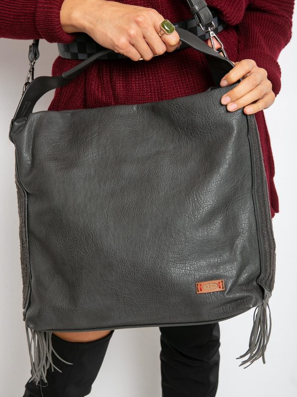 Dark Grey Tassel Bag