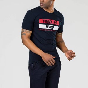 TOMMY LIFE Men's shorts navy blue