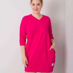 Fuchsia Cotton Plus Size Karissa Dress