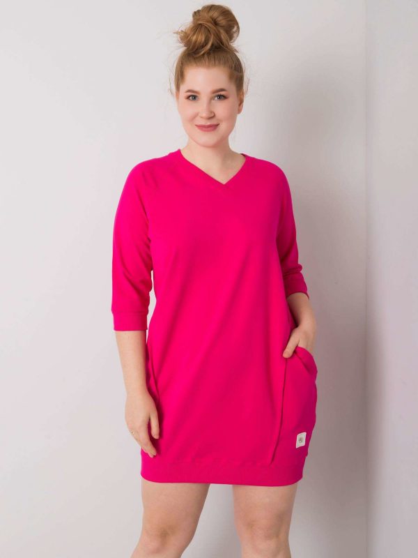 Fuchsia Cotton Plus Size Karissa Dress