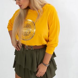 Dark Yellow Plus Size Blouse Logo