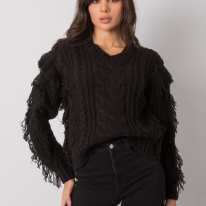 Black sweater with braids Oregon RUE PARIS