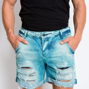 Men's Green Denim Shorts