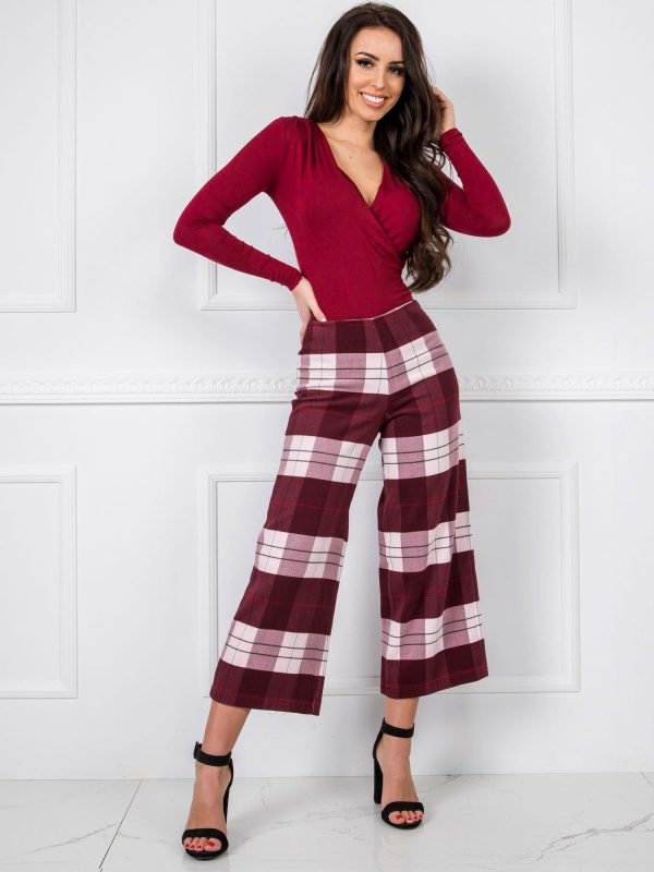 Burgundy plaid trousers BSL