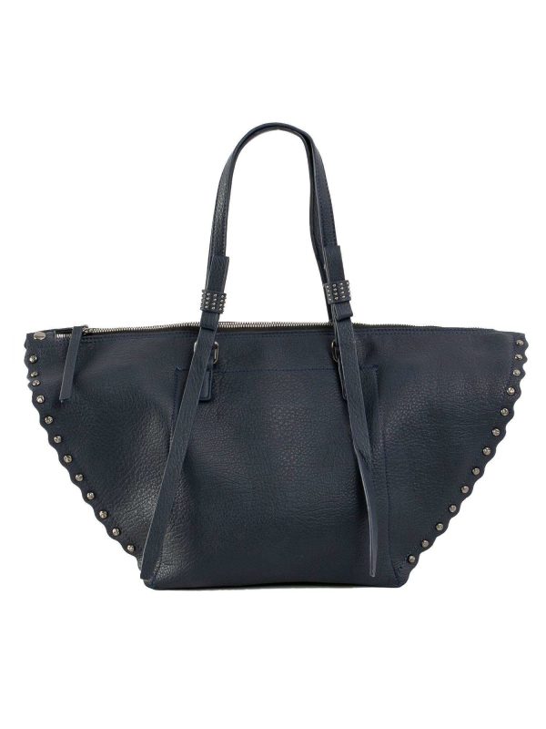 Navy blue women's bag with studs