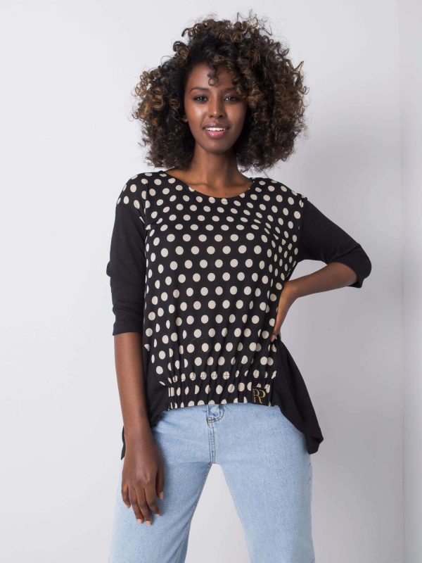 Black polka dot blouse Sahana RUE PARIS