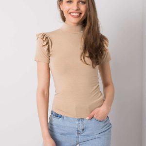 Beige blouse with flounces Callie RUE PARIS