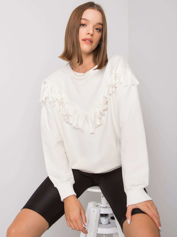 Antoniella white fringed sweatshirt