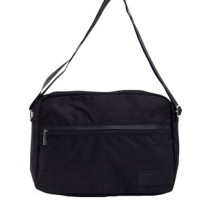 LUIGISANTO Men's Black Shoulder Bag