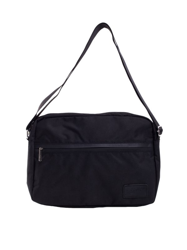 LUIGISANTO Men's Black Shoulder Bag