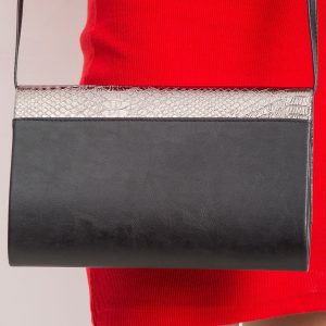 Black and silver clutch bag