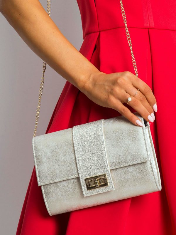 Gold clutch bag on chain