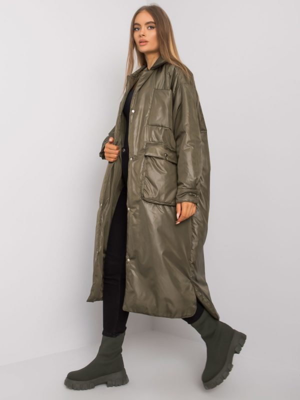 Khaki Long Jacket Lauralee