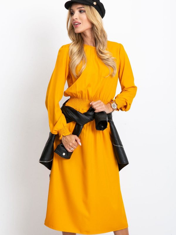 Saffire mustard dress