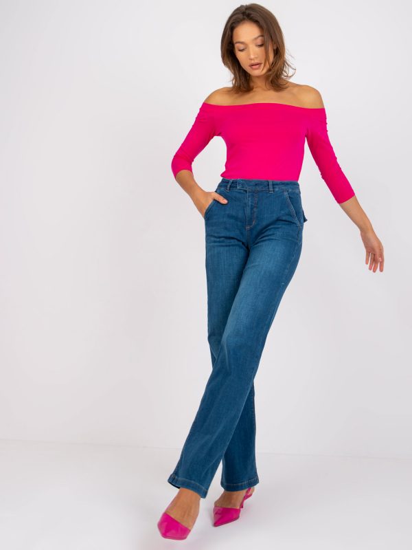 Blue Flared High Waist Jeans Jovite RUE PARIS