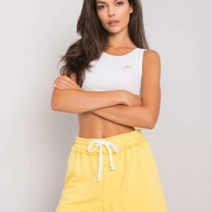 Women's Yellow Cotton Shorts Nastassja FOR FITNESS