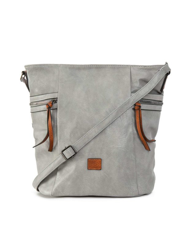 Light Grey Large Eco Leather Bag