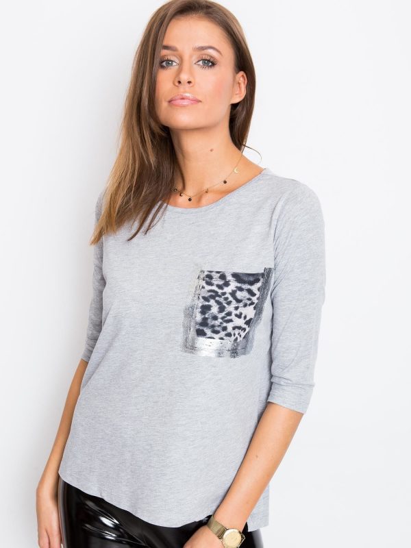 Grey Purr Blouse