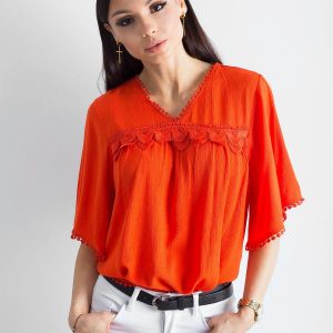 Coral airy blouse