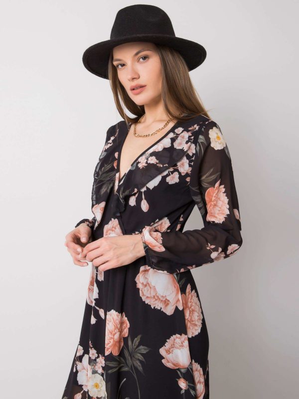 Desirae Black Floral Dress