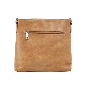 Dark beige women's handbag with pockets